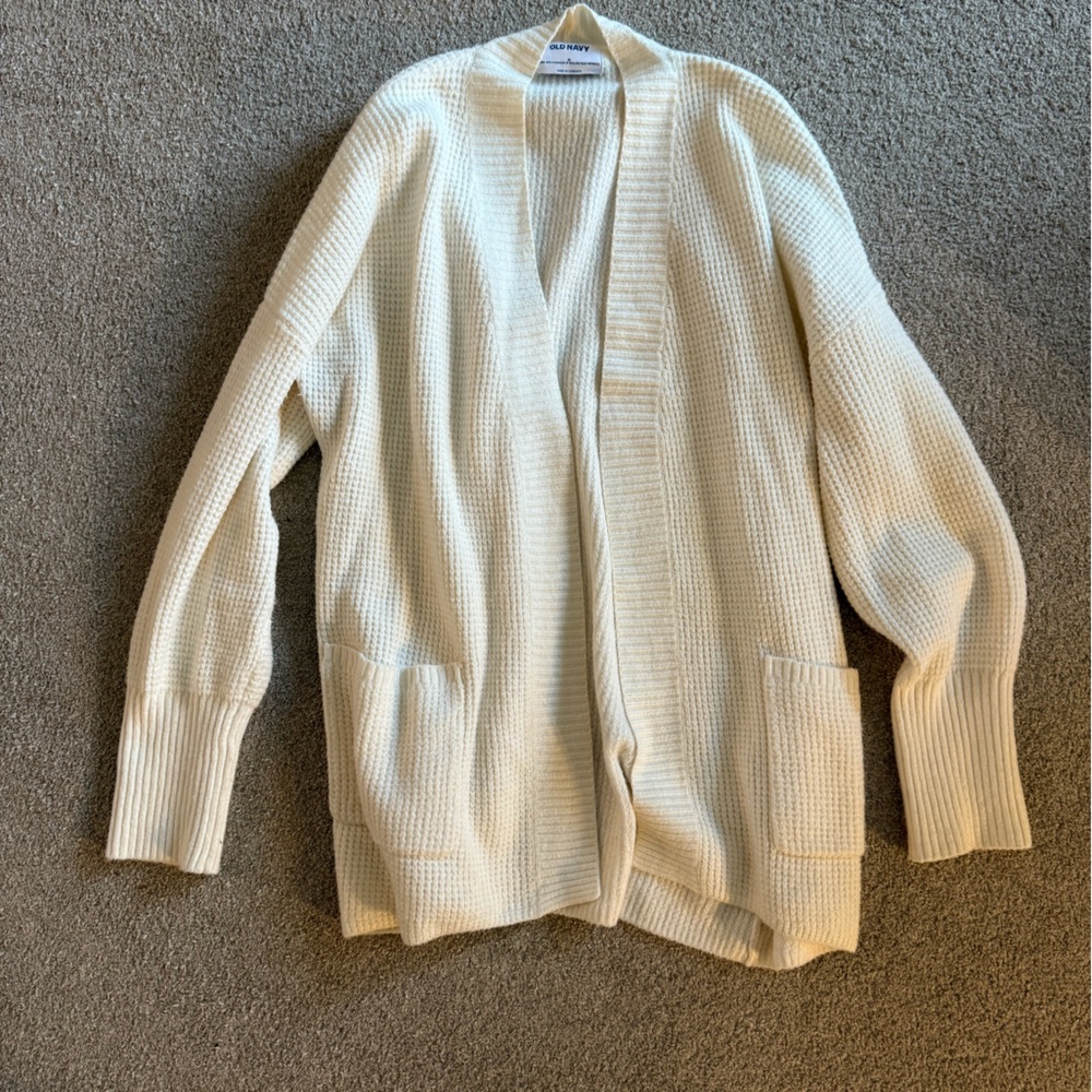 Old Navy Cream Open Front Cardigan